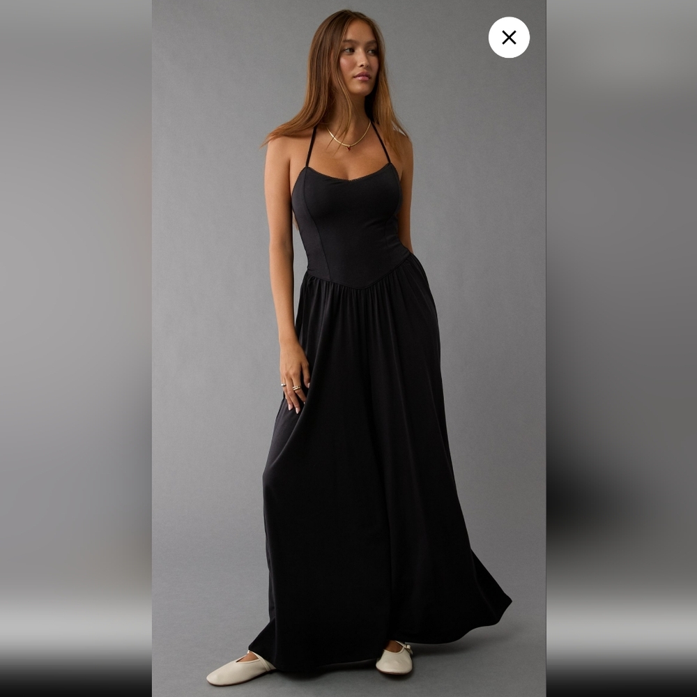 Sweetheart Neck Halter Tie Jumpsuit American Eagle XXL